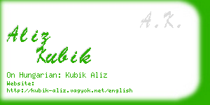 aliz kubik business card